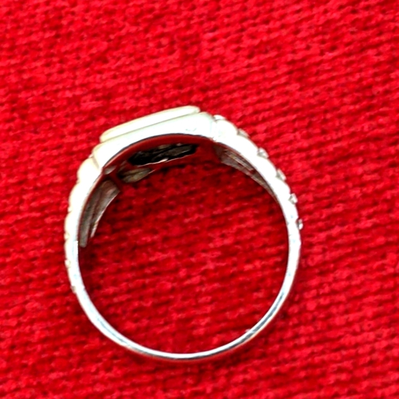 14K ๐ GOLD HIP HOP STYLE MEN'S CLUSTER DIAMOND SIGNED RING - Picture 5 of 8